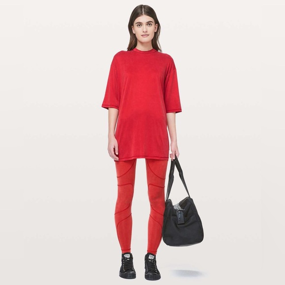 Lululemon Lab💎RARE NWOT💎Cupro Sumu-Su Tee💎Fiery Red💎Size 10 - Picture 2 of 16